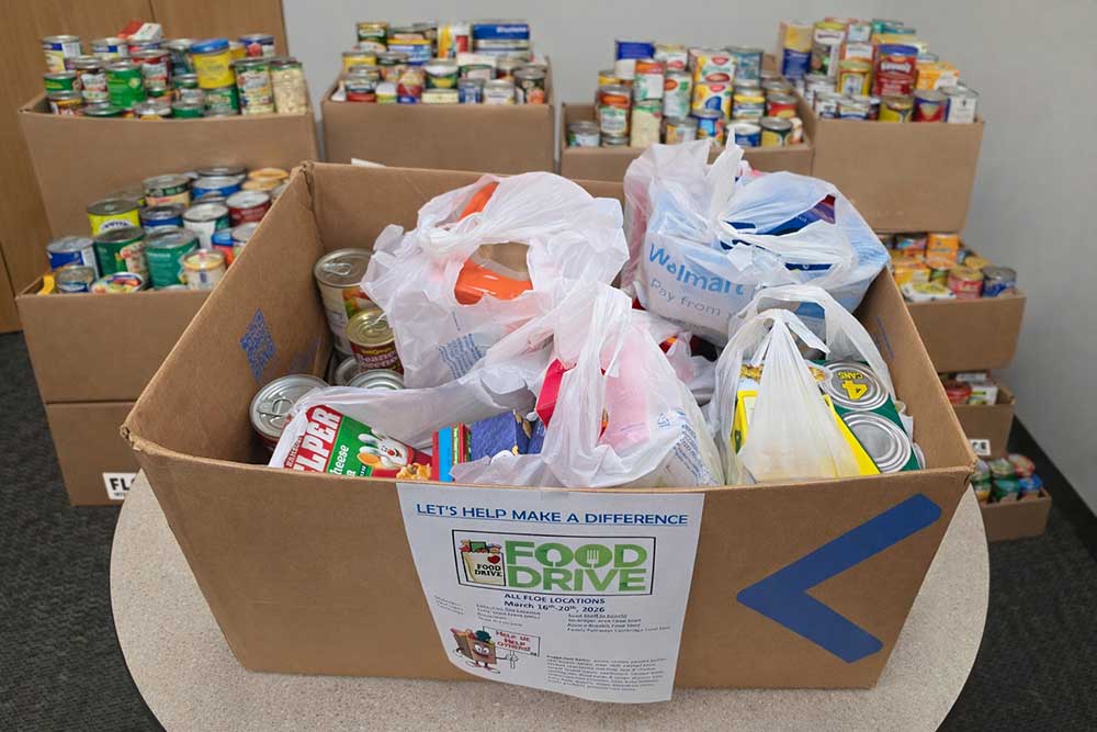 FLOE employee food drive supporting Minnesota FoodShare and local food shelves